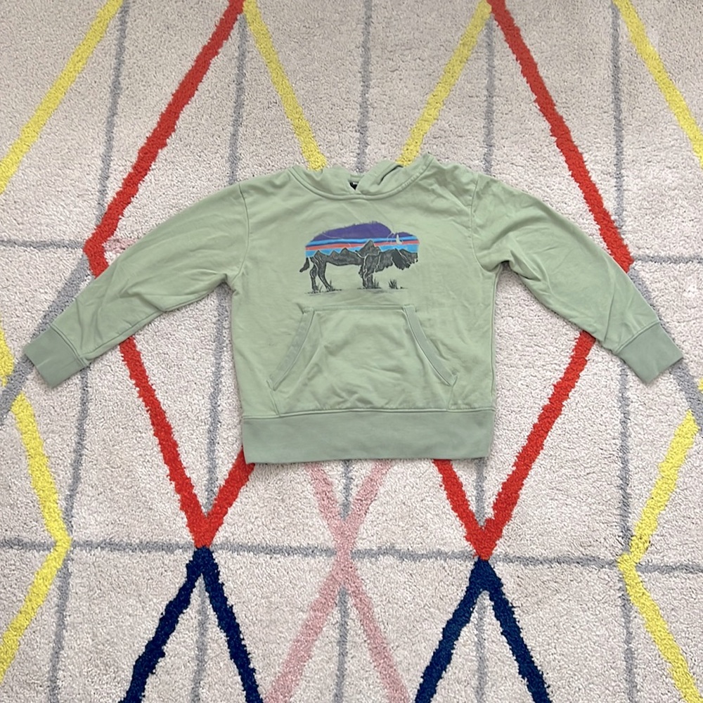 Kids Lightweight Graphic Hooded Sweatshirt - Green - Size Small